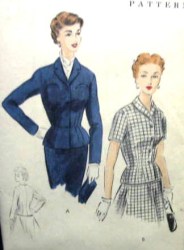 8270  VOGUE 1954 EZ SHORT FIT COLLAR JACKET PATTERN 20 38''BUST